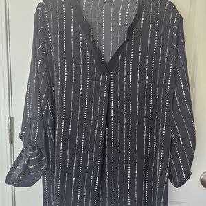 Elegant Black and White Striped Blouse